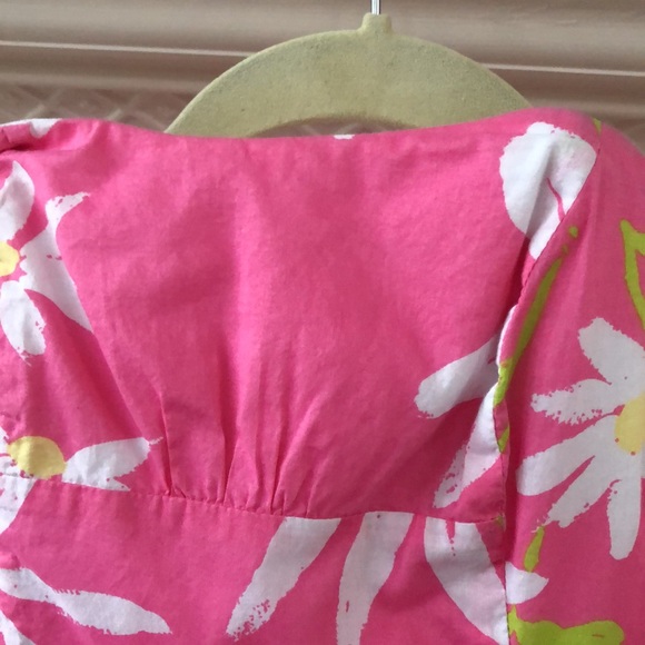 Lilly Pulitzer Pink Strapless Sunflower Blossom Dress Pockets Sz 0 - Picture 3 of 8